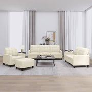 Loungeset 4-delig kunstleer crème