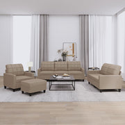 Loungeset 4-delig kunstleer cappuccino
