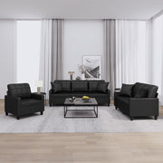 Loungeset 3-delig kunstleer zwart
