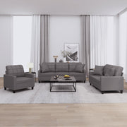 Loungeset 3-delig kunstleer grijs