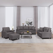 Loungeset 4-delig kunstleer grijs