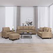 Loungeset 4-delig kunstleer cappuccino