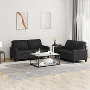 Loungeset 2-delig kunstleer zwart