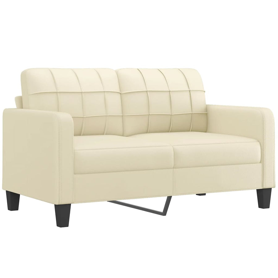 2-delige Loungeset met kussens kunstleer crème Crème met kussens