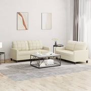 Loungeset 2-delig kunstleer crème