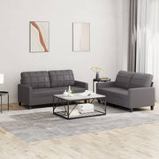Loungeset 2-delig kunstleer grijs