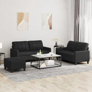 Loungeset 3-delig kunstleer zwart