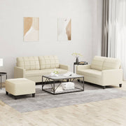 Loungeset 3-delig kunstleer crème