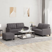Loungeset 3-delig kunstleer grijs