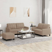Loungeset 3-delig kunstleer cappuccino