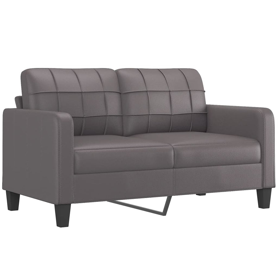 2-delige Loungeset met kussens kunstleer grijs Grijs met kussens