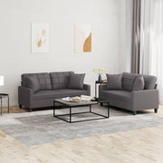 Loungeset 2-delig kunstleer grijs