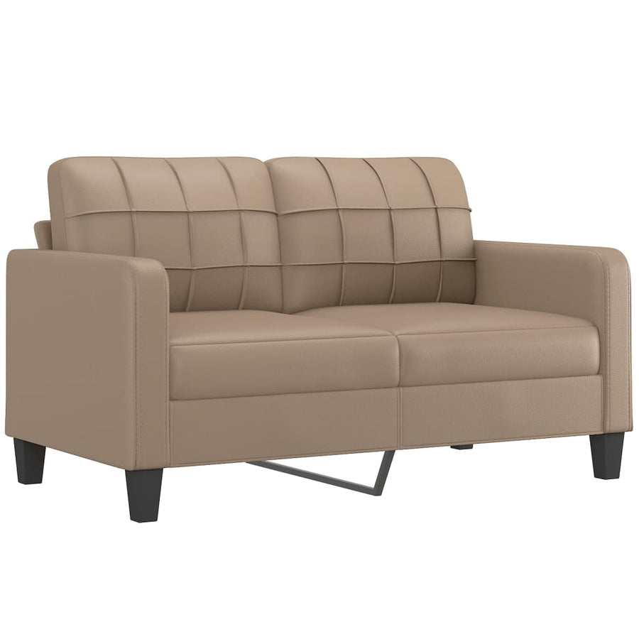 2-Delige Loungeset Kunstleer Kleurig Cappuccino met kussens
