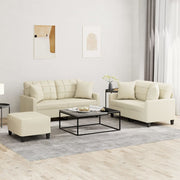 Loungeset 3-delig kunstleer crème