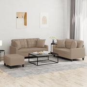 Loungeset 3-delig kunstleer cappuccino