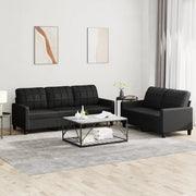 Loungeset 2-delig kunstleer zwart