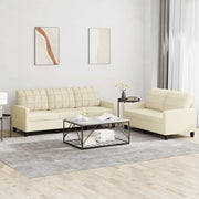 Loungeset 2-delig kunstleer crème