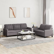 Loungeset 2-delig kunstleer grijs