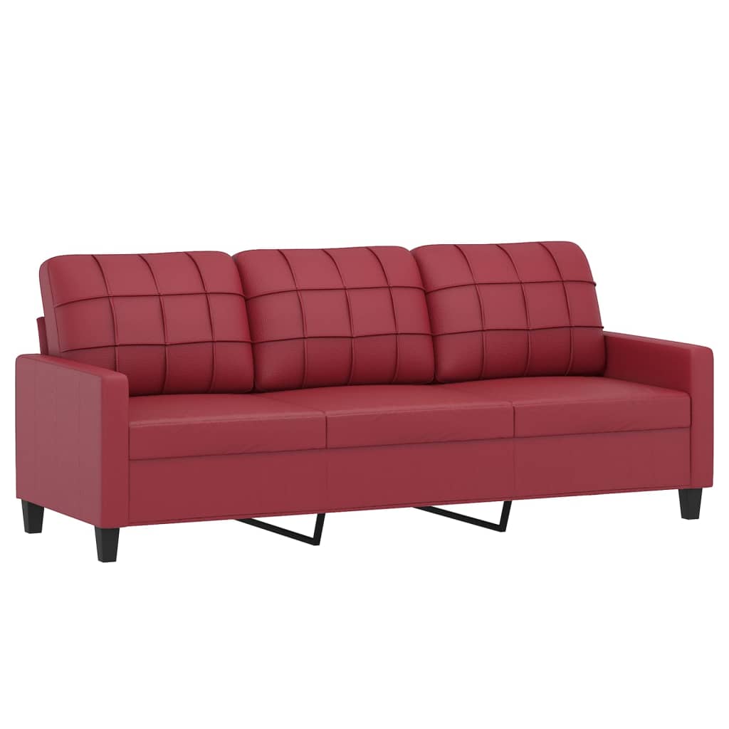 2-Delige Loungeset Met Kussens Kunstleer Wijnrood