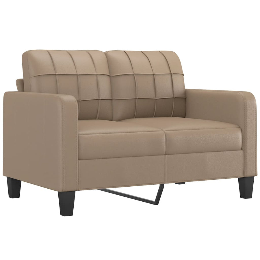 2-Delige Loungeset Kunstleer Cappuccino met kussens