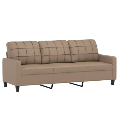 2-Delige Loungeset Kunstleer Cappuccino met kussens