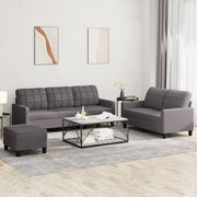Loungeset 3-delig kunstleer grijs