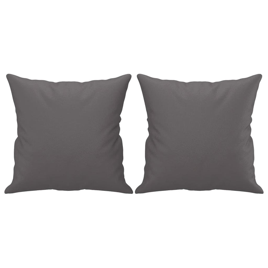 2-delige Loungeset met kussens kunstleer grijs Grijs met kussens