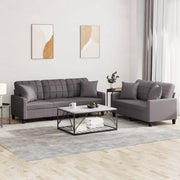 Loungeset 2-delig kunstleer grijs