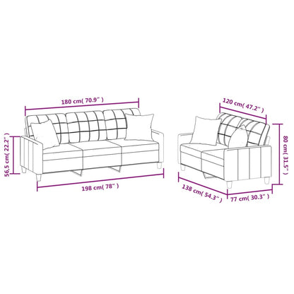 2-Delige Loungeset Met Kussens Kunstleer Wijnrood