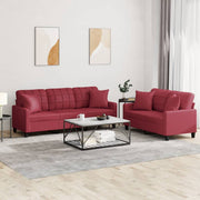 Loungeset 2-delig kunstleer wijnrood