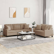 Loungeset 2-delig kunstleer cappuccino