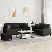 Loungeset 3-delig kunstleer zwart