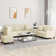Loungeset 3-delig kunstleer crème