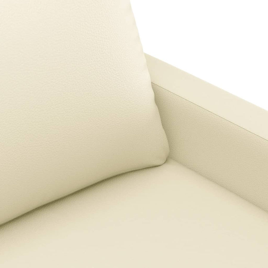 3-Delige Loungeset Kunstleer Crème met kussens