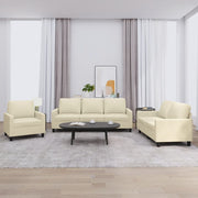 Loungeset 3-delig kunstleer crème