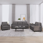Loungeset 3-delig kunstleer grijs