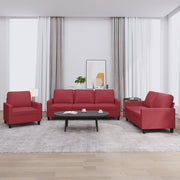 Loungeset 3-delig kunstleer wijnrood