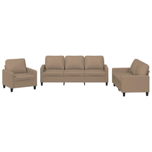 3-Delige Loungeset Kunstleer Cappuccino met kussens