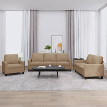 3-Delige Loungeset Kunstleer Cappuccino met kussens