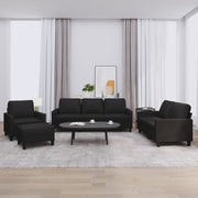 Loungeset 4-delig kunstleer zwart