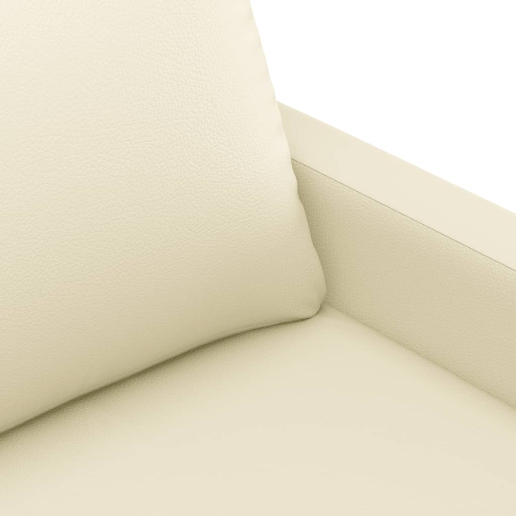 4-Delige Loungeset Met Kussens Kunstleer Crème met kussens en voetenbankje