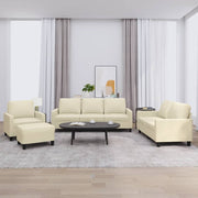 Loungeset 4-delig kunstleer crème