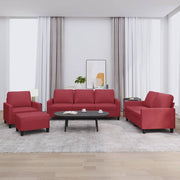 Loungeset 4-delig fluweel wijnrood