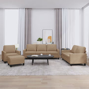 Loungeset 4-delig kunstleer cappuccino