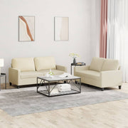 Loungeset 2-delig kunstleer crème