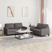 Loungeset 2-delig kunstleer grijs