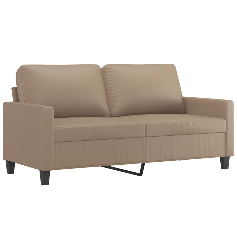 2-Delige Loungeset Kunstleer Cappuccino met kussens