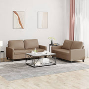 Loungeset kunstleer cappuccino 2-delig