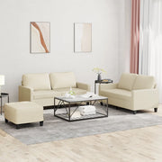 Loungeset 3-delig kunstleer crème