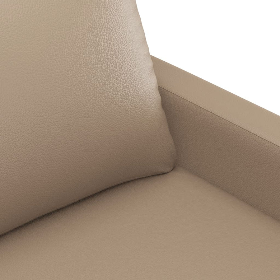 3-Delige Loungeset Met Kussens Kunstleer Cappuccino met kussens en voetenbankje